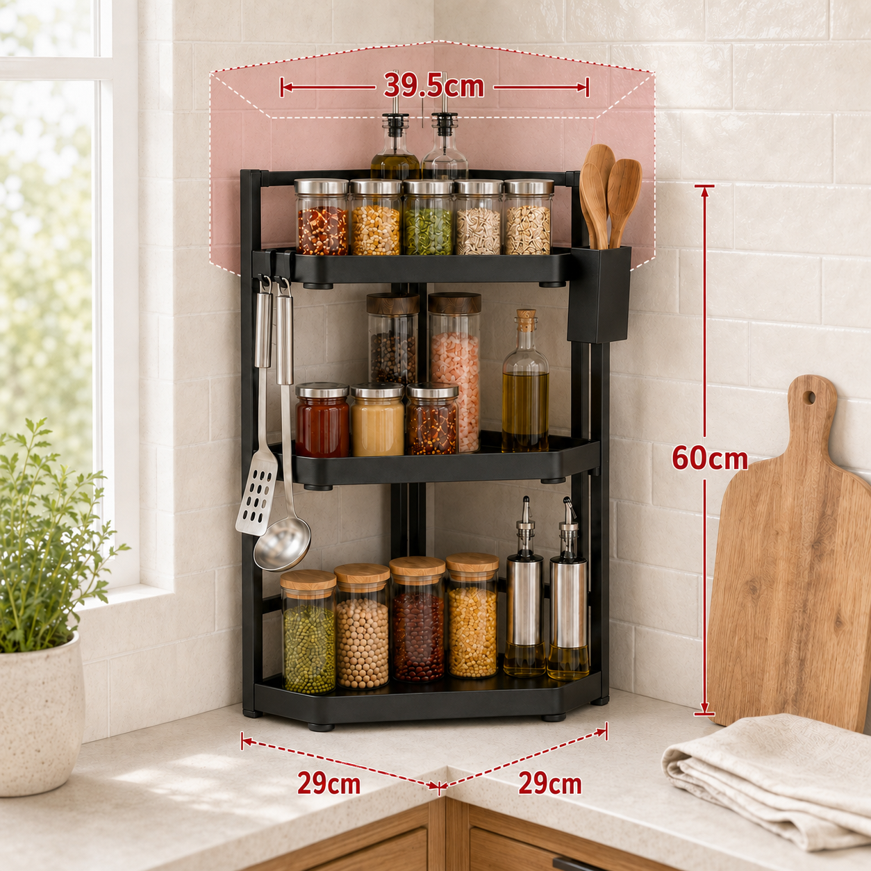 Homero Three-Layer Stainless Steel Kitchen Spice Rack