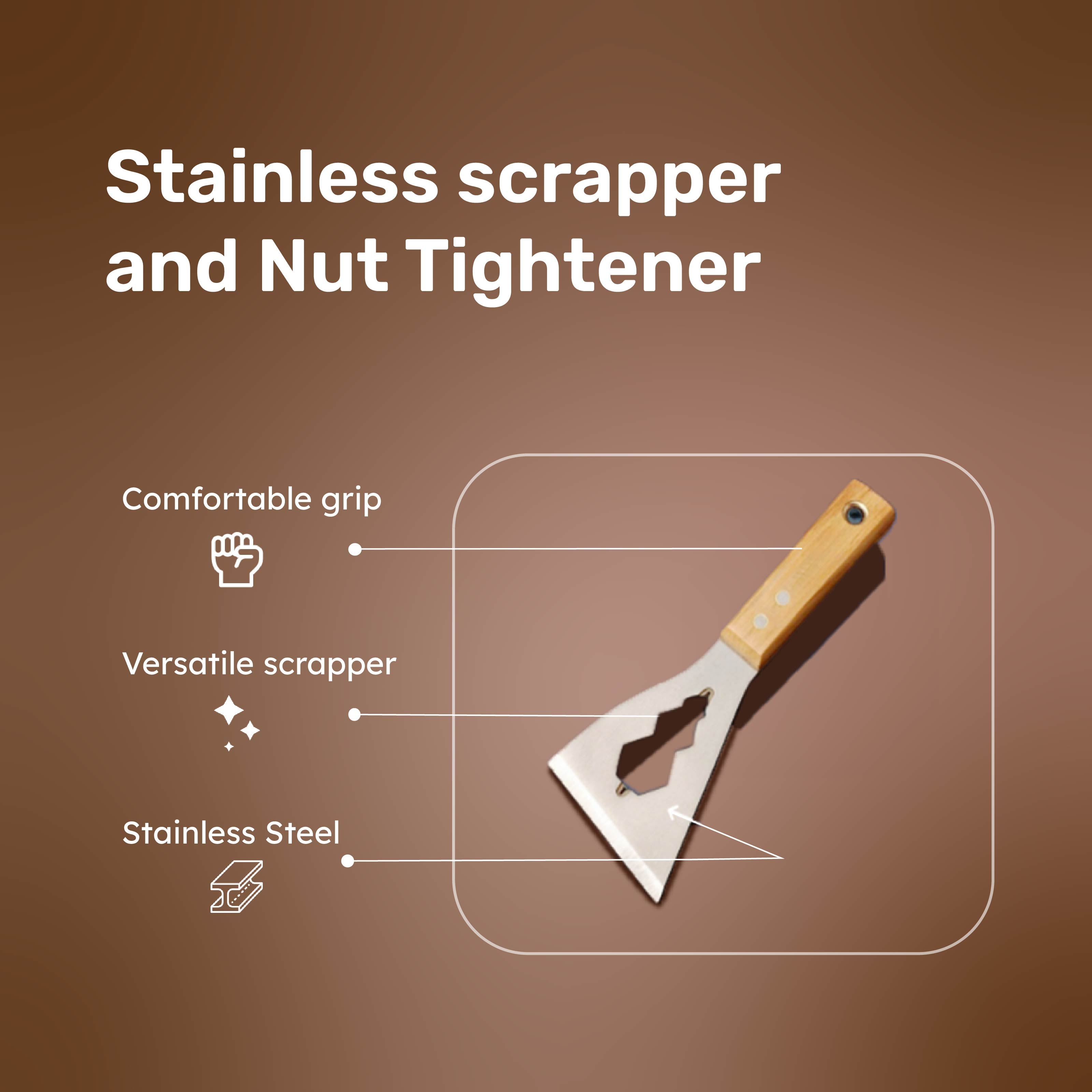 Multifunction Stainless Steel Scraper cum Nut Tightener