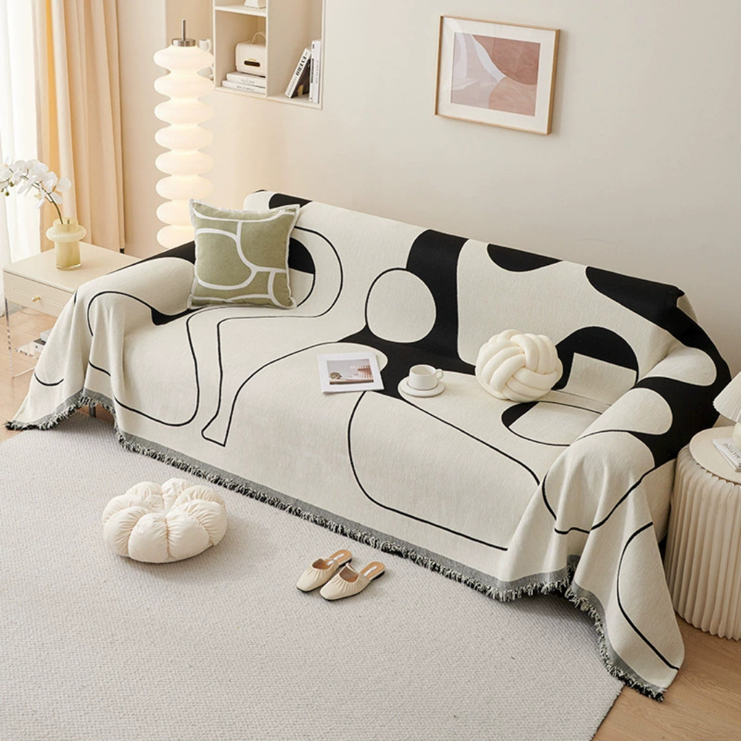 Unique Pattern Chenille Fabric Luxury Reversible Sofa Throw Cover