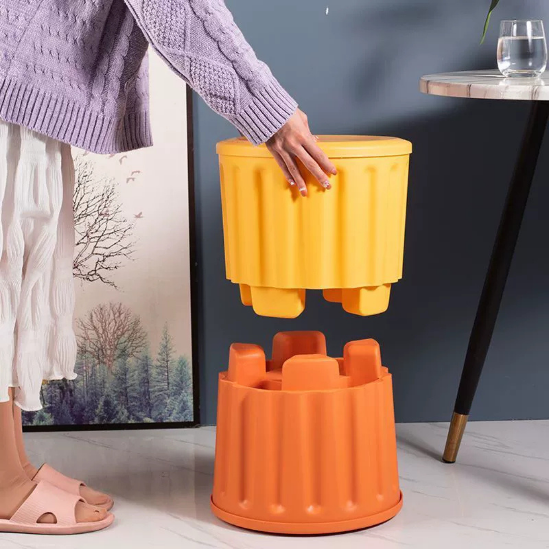 HOMERO  Multipurpose Ottoman Storage Bucket Stool