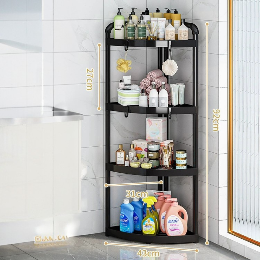 Homero Heavy-Duty Carbon Steel Multi-Purpose Space Saving Corner Shelf Rack