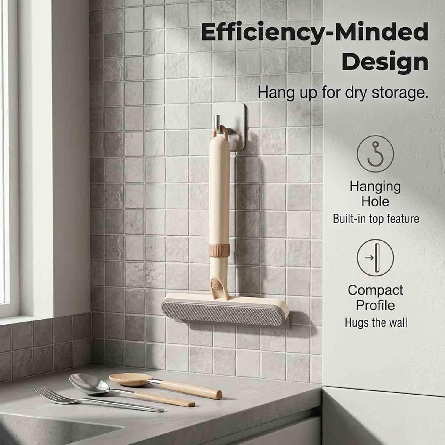 Multifunction Extendable Handle Glass Cleaning Brush with Hidden Crevice Brush