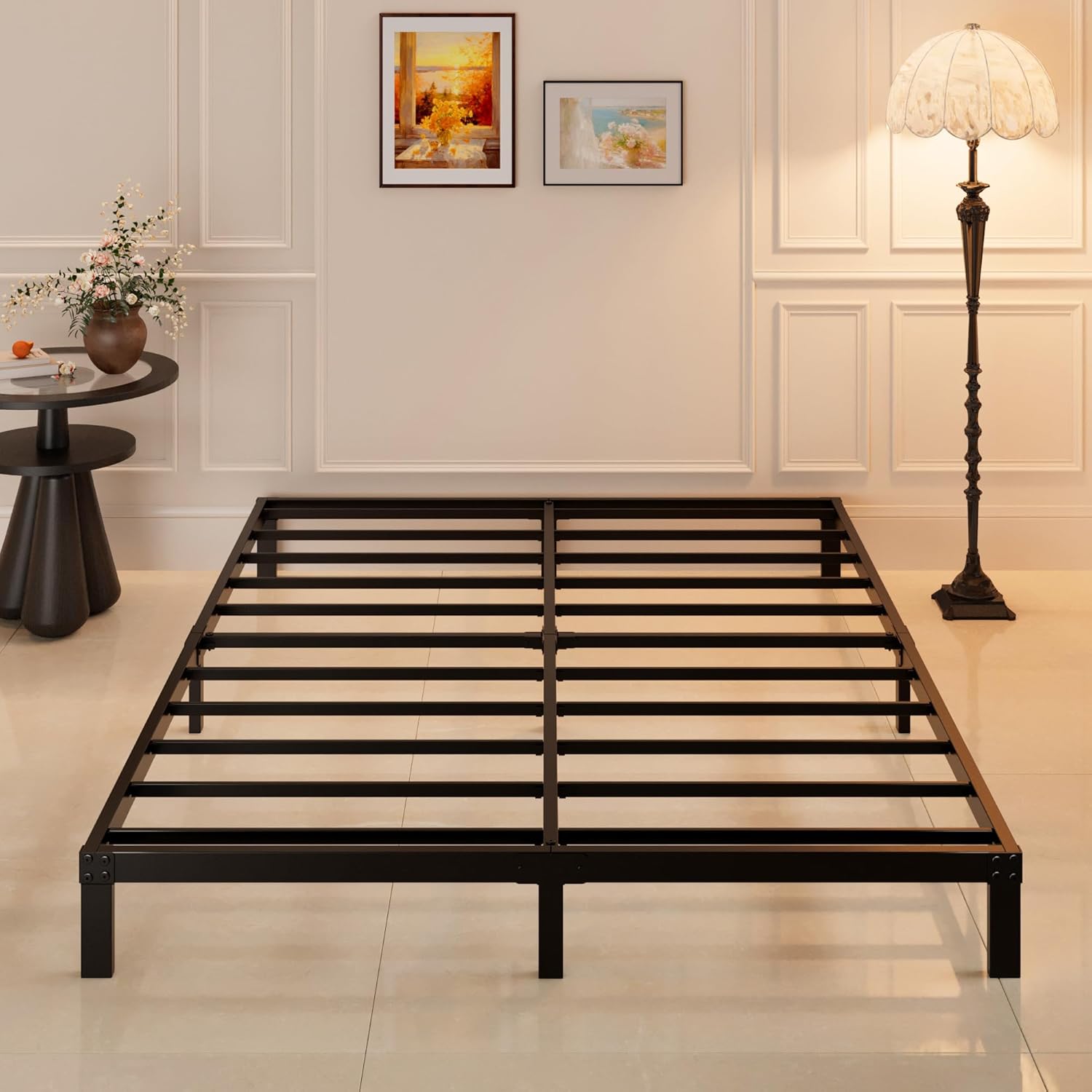 Heavy Duty Metal Bed Frame with Underbed Storage