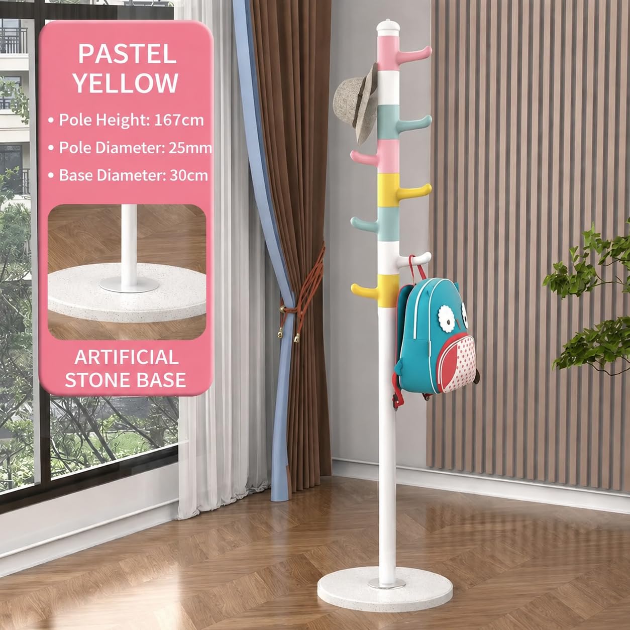 Modern Heavy Duty Freestanding Multi Hook Hanging Stand Organizer