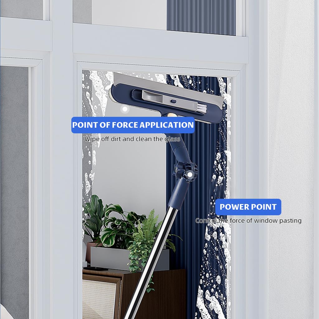 2 in 1 Window Cleaning Squeegee with Microfiber Wiper