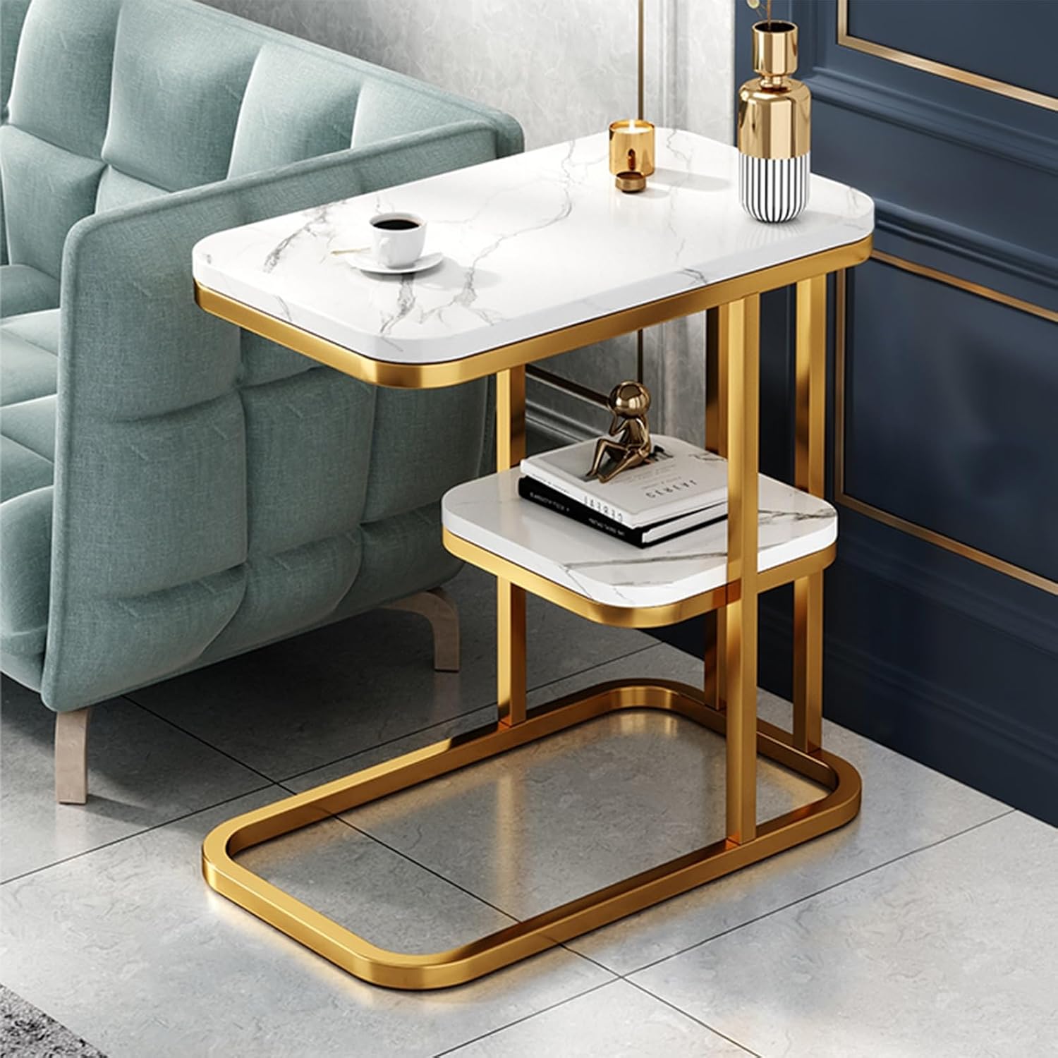 Modern C Shape Metal Sofa Side Table