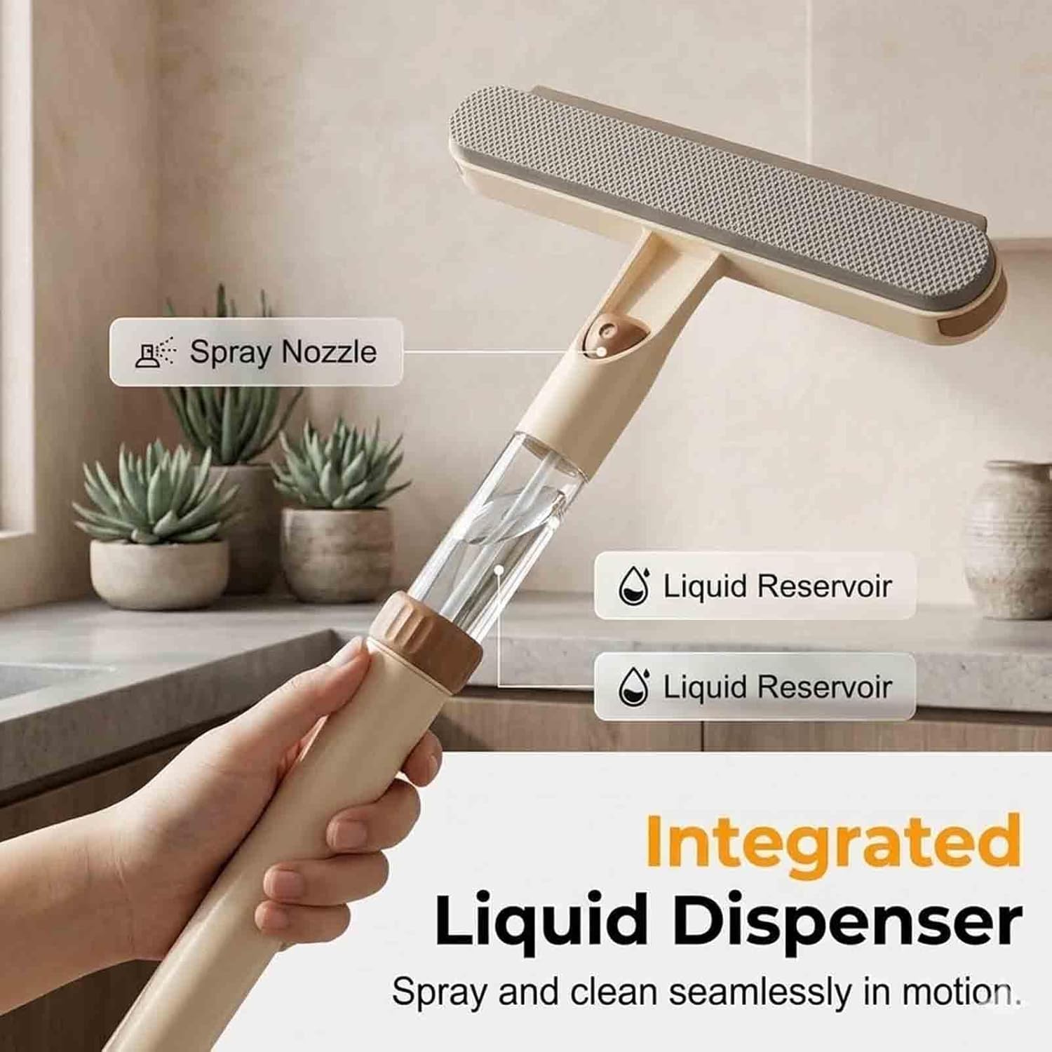 Multifunction Extendable Handle Glass Cleaning Brush with Hidden Crevice Brush