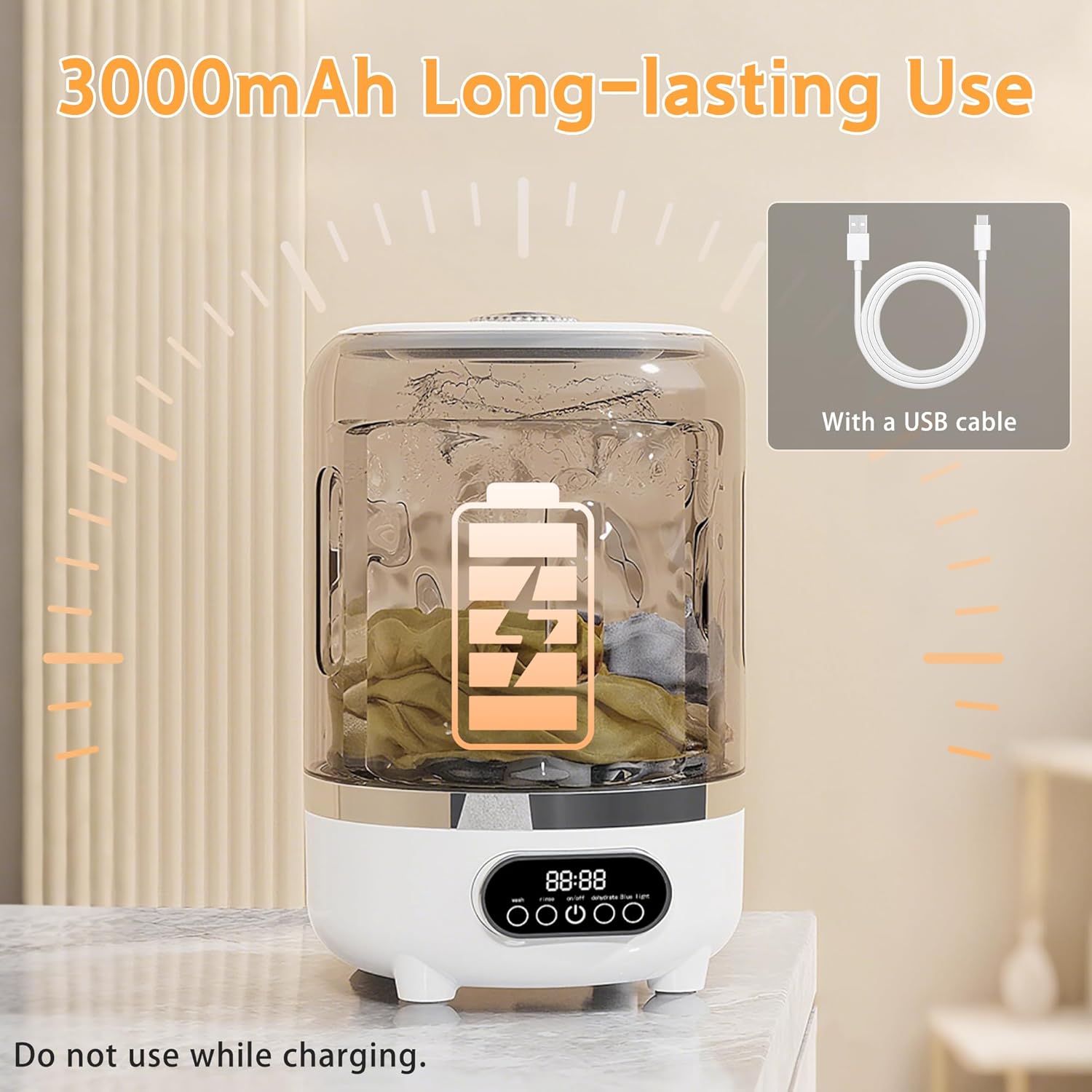 Automatic Portable Mini Washing Machine with Spin Basket