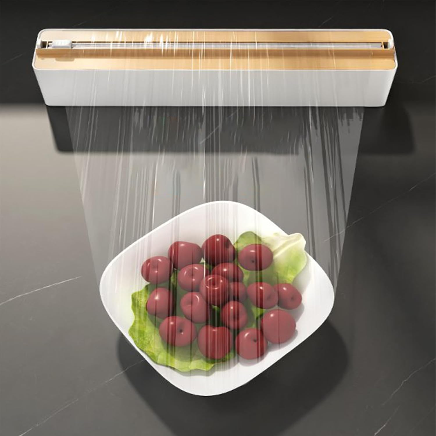 Refillable Plastic Wrap Dispenser With Two Way Sliding Cutter