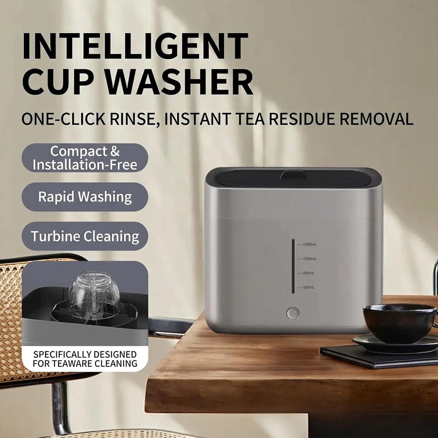 Electric Glass Washing Machine with Auto Stop High Pressure Jets