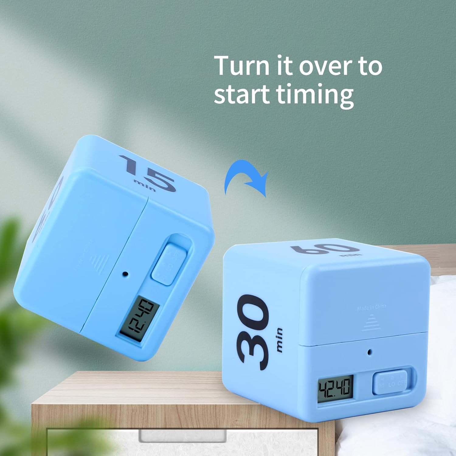 HOMERO Smart Cube Timer with Gravity Sensor (15-60 Minutes)