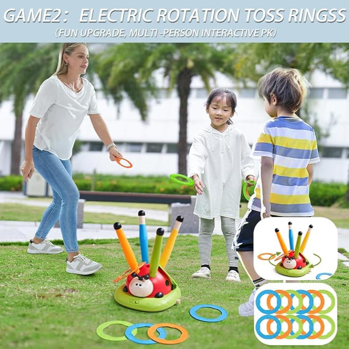 Homero 3 in 1 Musical Jump/Toss Ring/Rocket Launcher Toy for Kids