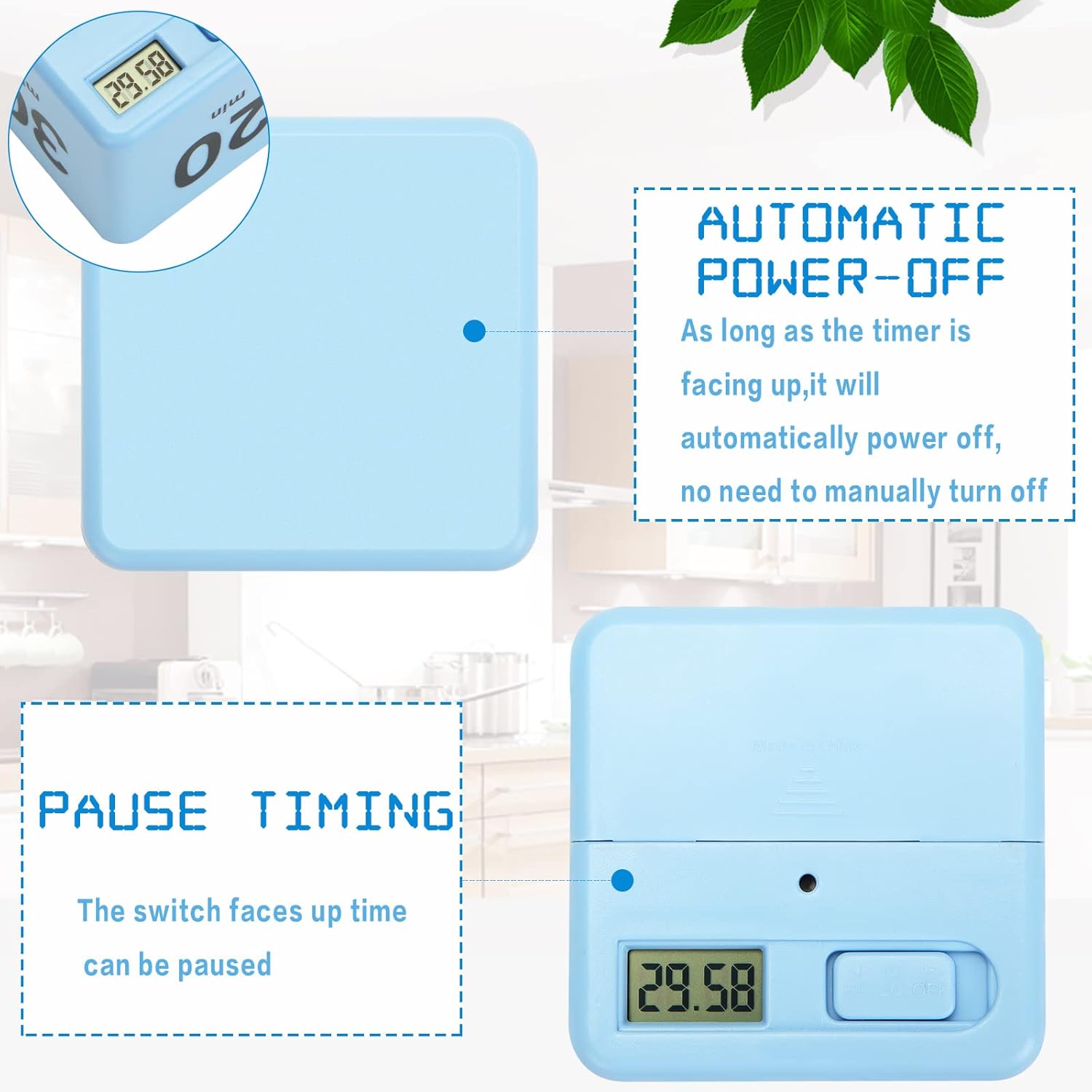 HOMERO Smart Cube Timer with Gravity Sensor (15-60 Minutes)