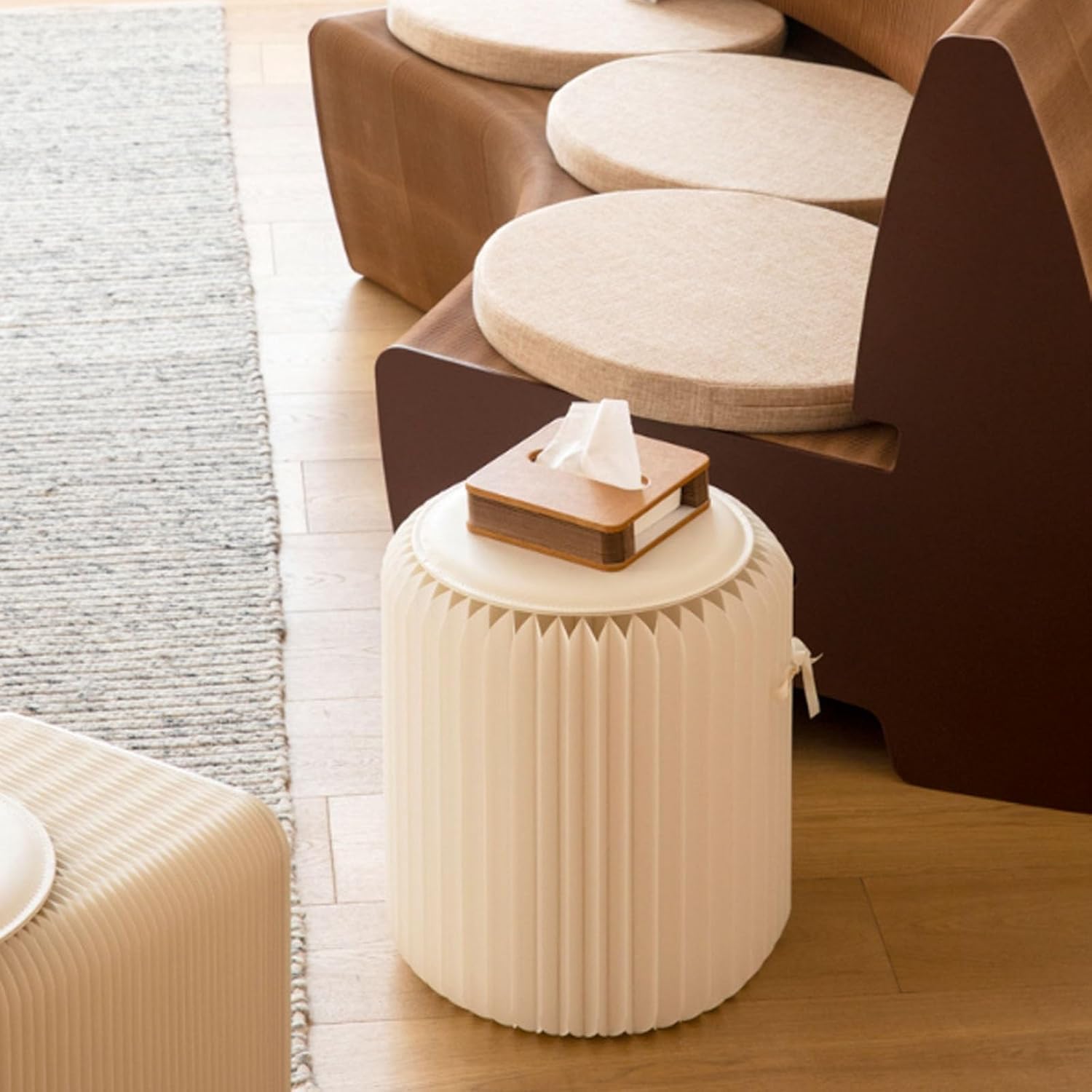 Foldable Accordion Paper Stool with 300 kg Load Capacity