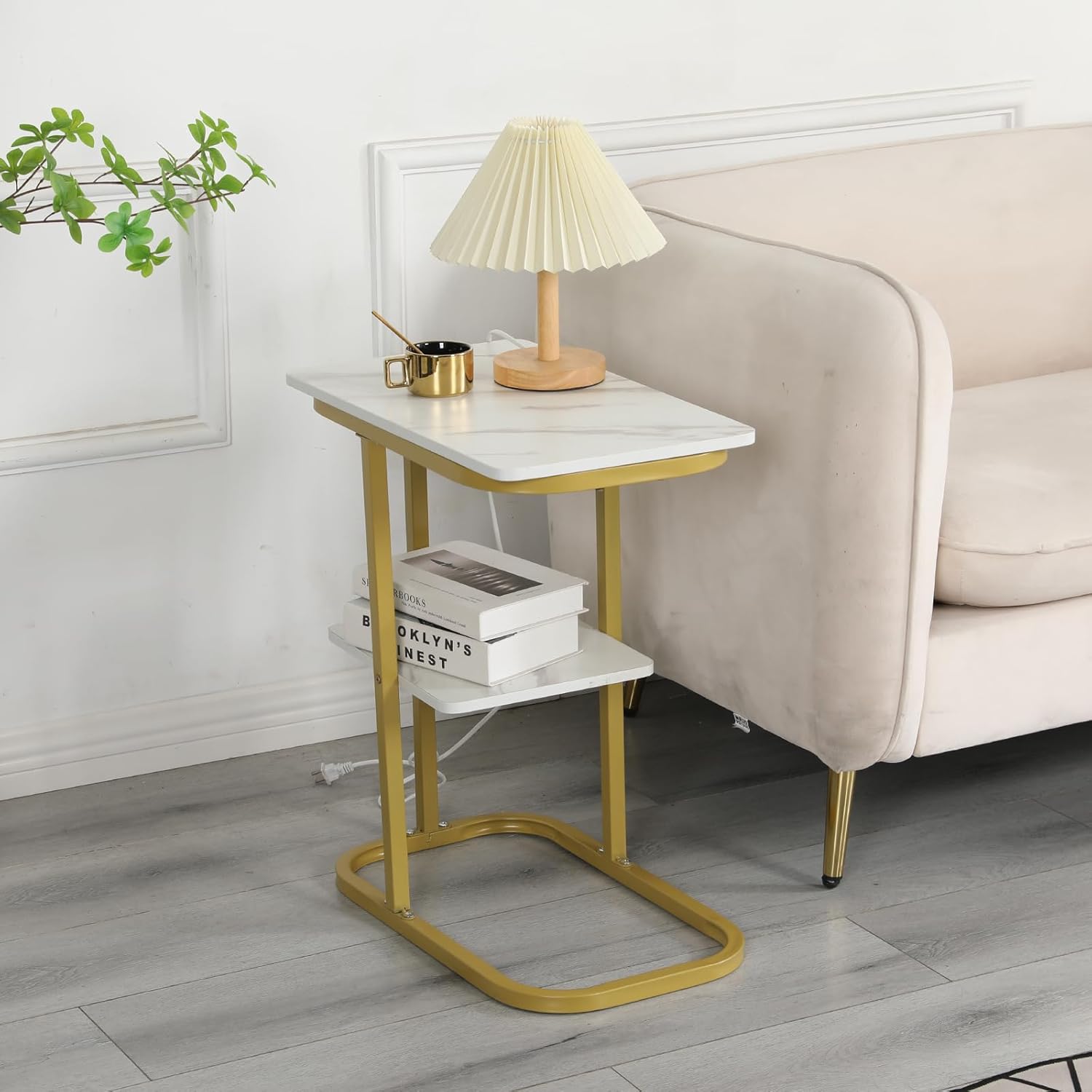 Modern C Shape Metal Sofa Side Table