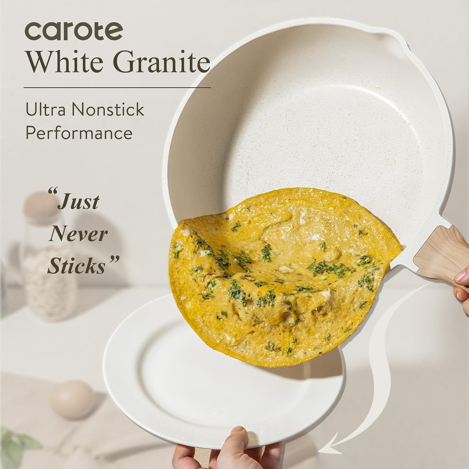 HOMERO Premium Maifan Granite Non Stick Fry Pan with Lid Induction Compatible