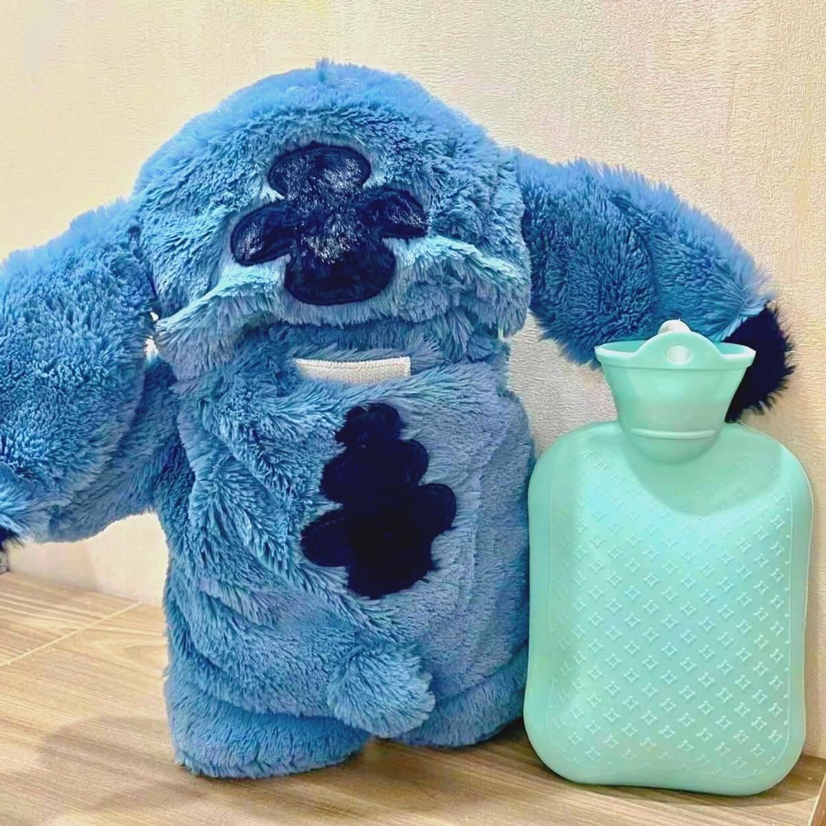 Homero Cartoon Cute Stitch Plush Hot Water Bottle