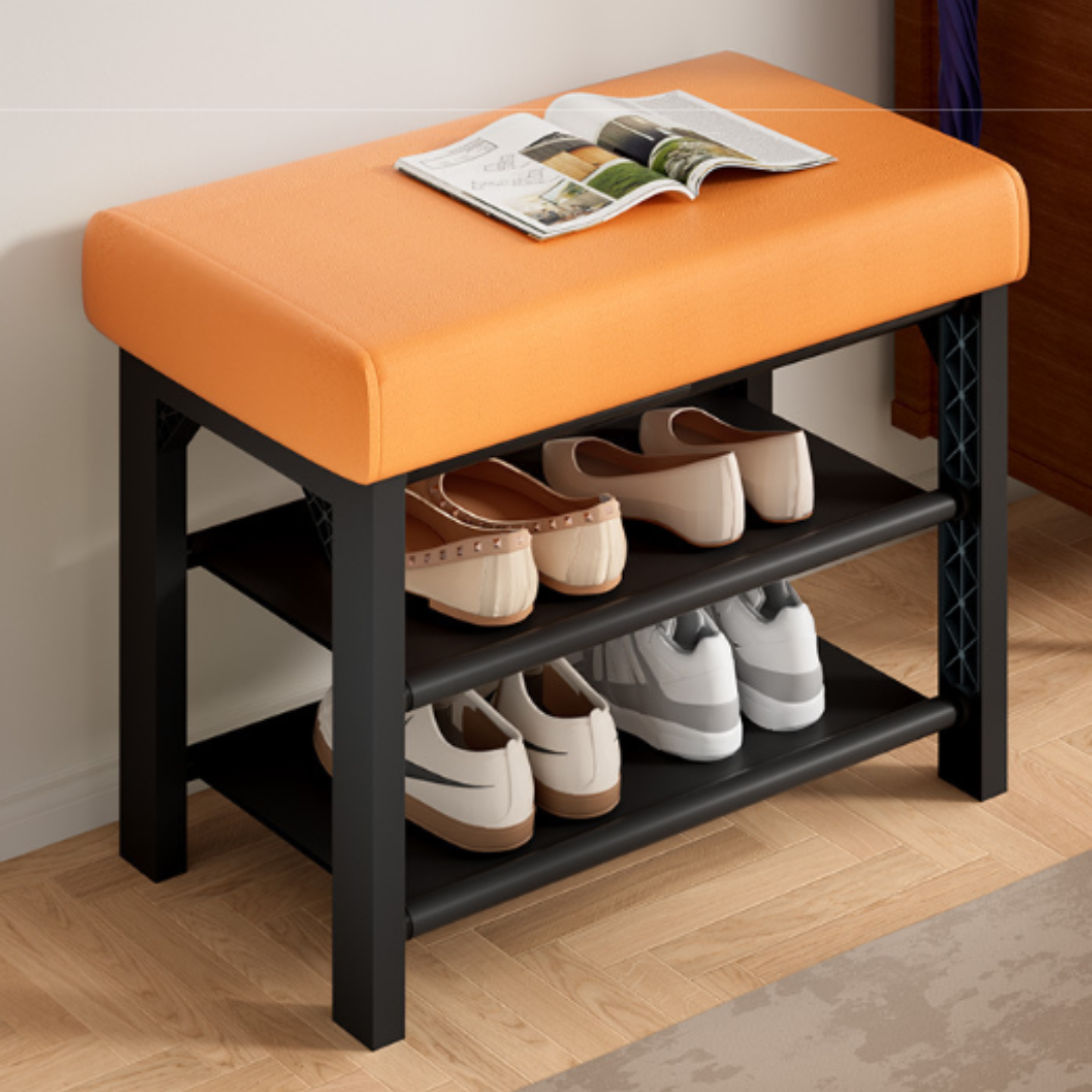 Premium Entryway Shoe Organizer Bench with Padded Seat