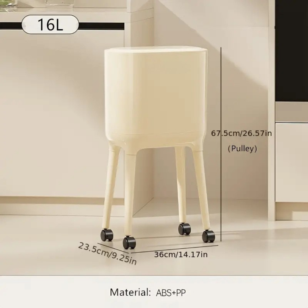 HOMERO Nordic Style High Foot Push Lid Trash Can - 16L