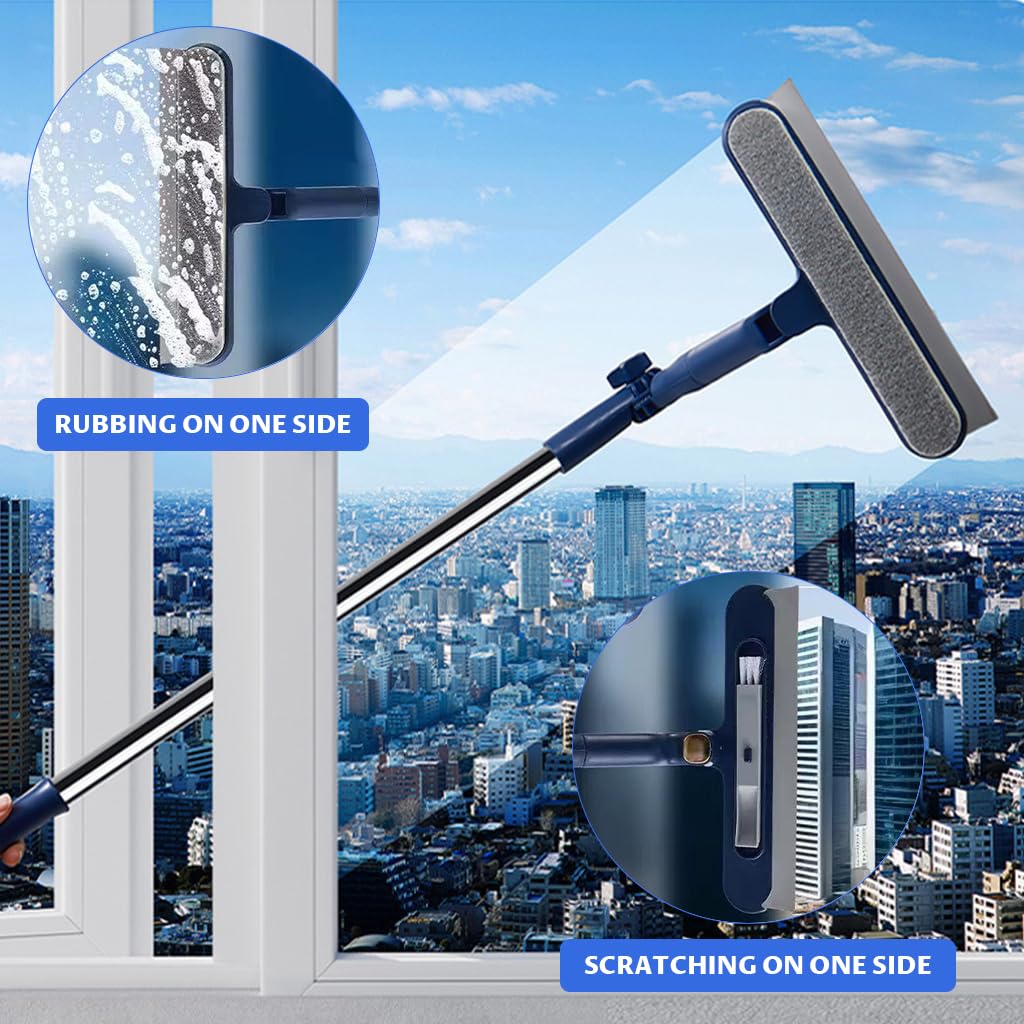 2 in 1 Window Cleaning Squeegee with Microfiber Wiper
