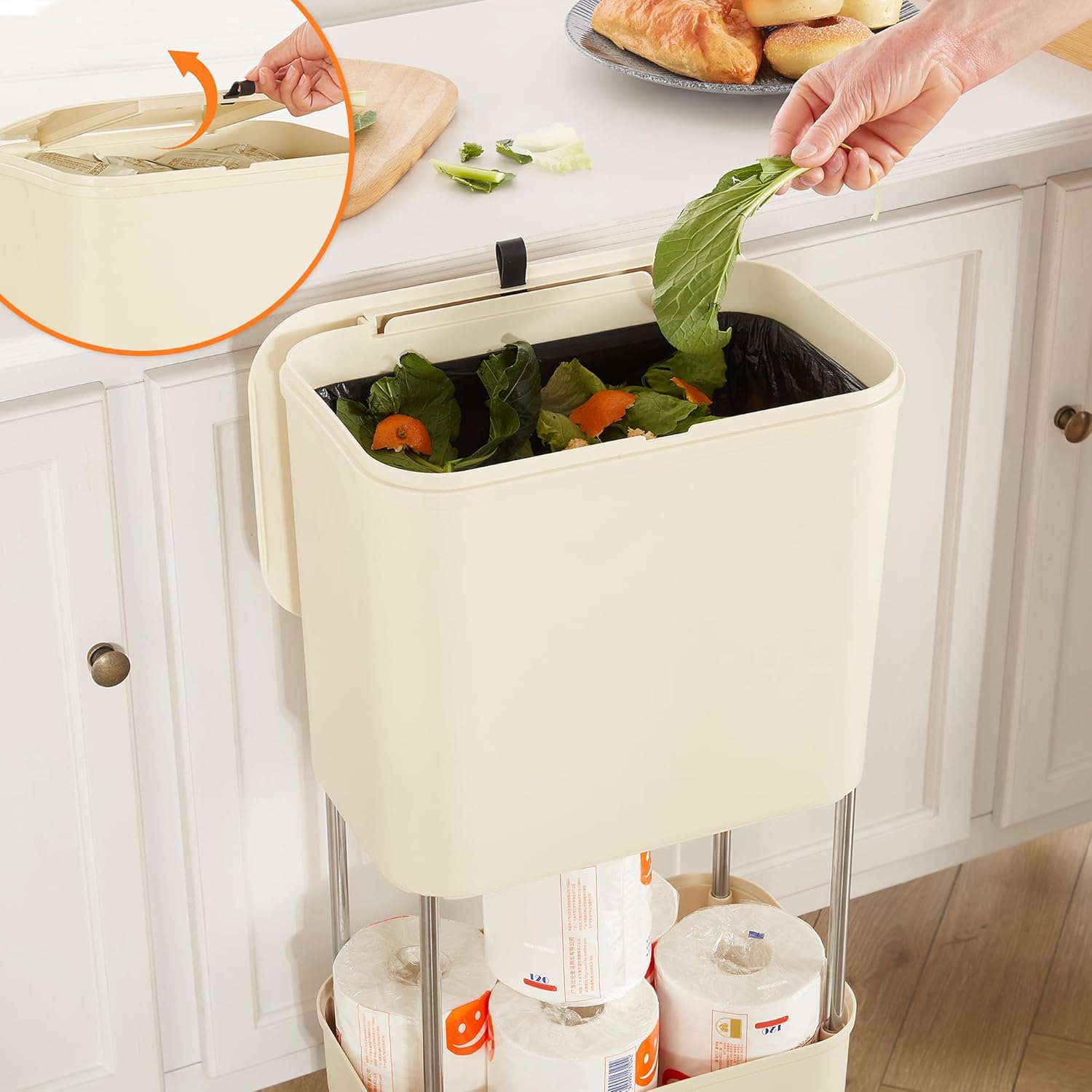 Multi Layer Dry Wet Separation Storage Cart with Wheels