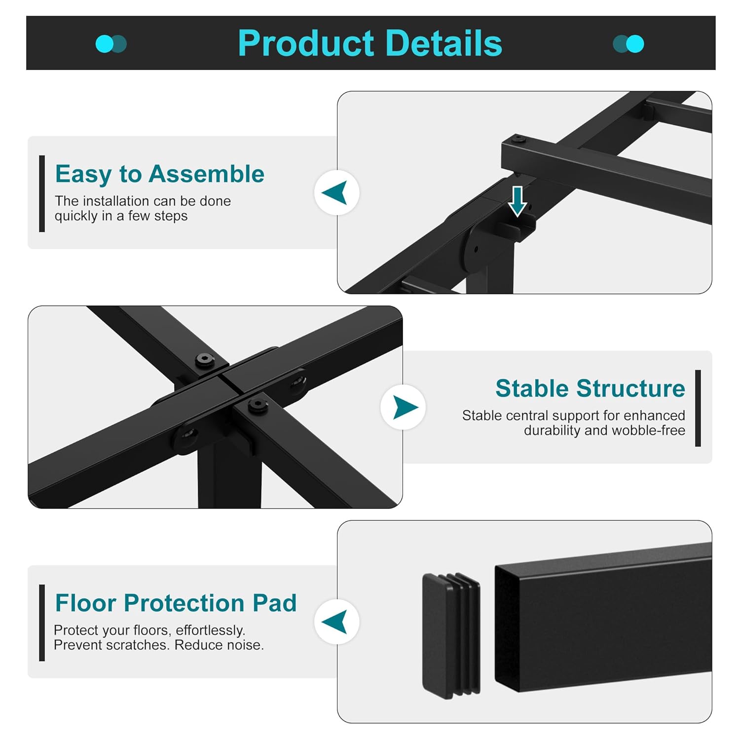 Heavy Duty Metal Bed Frame with Underbed Storage