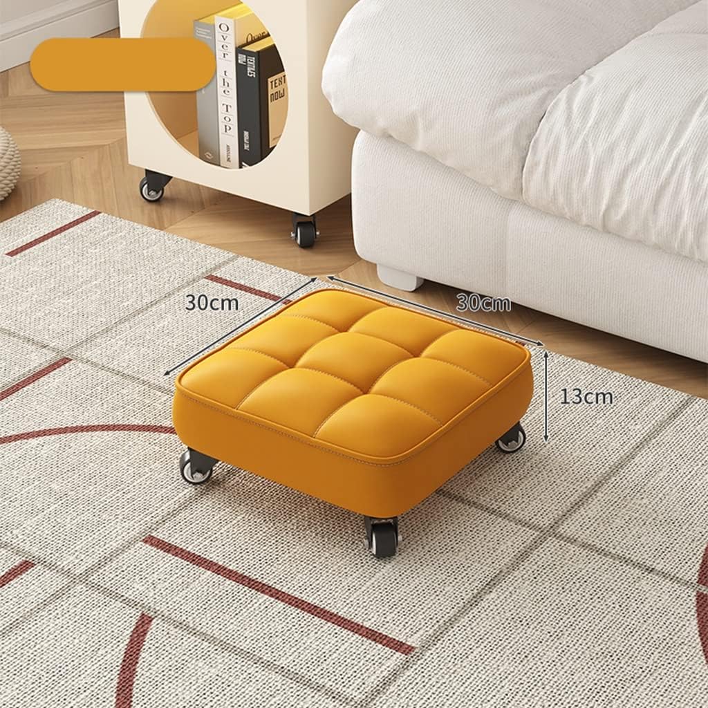 Multi Purpose Low Rolling Stool Cushioned Seat with Swivel Wheels