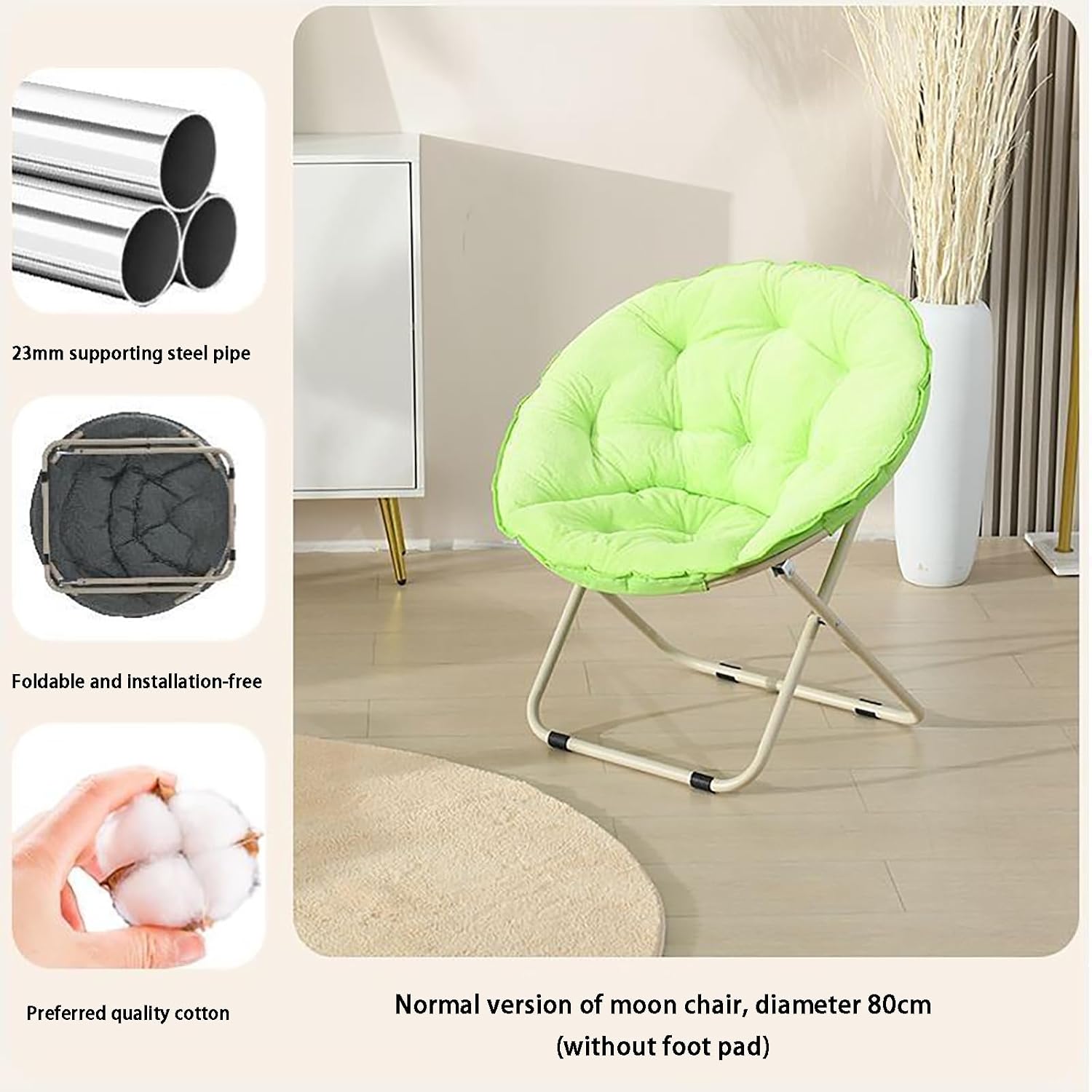 Soft Cushioned Foldable Oversized Moon Saucer Chair