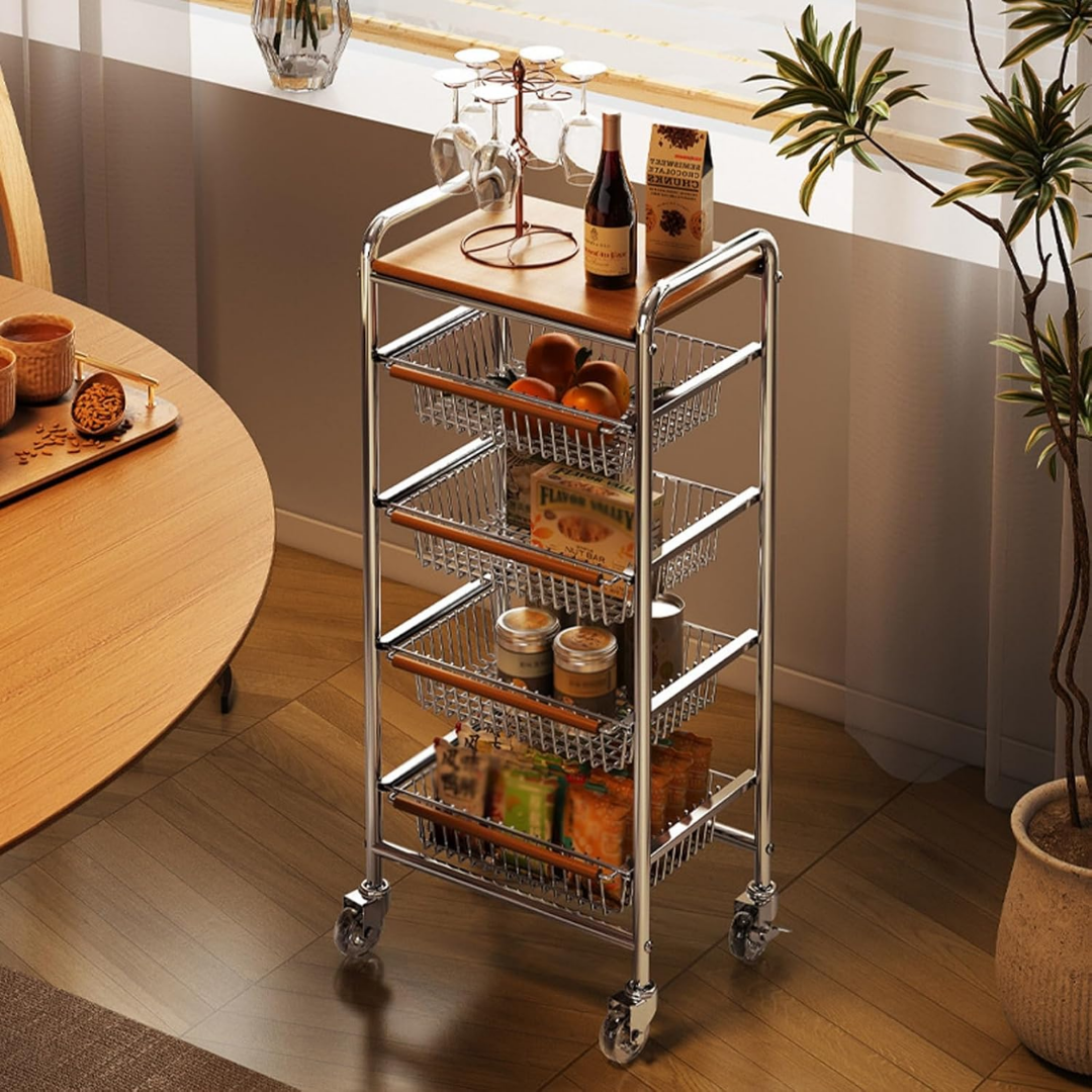 HOMERO Multi Tier Rolling Utility Storage Cart with Wheels - 5 Layer