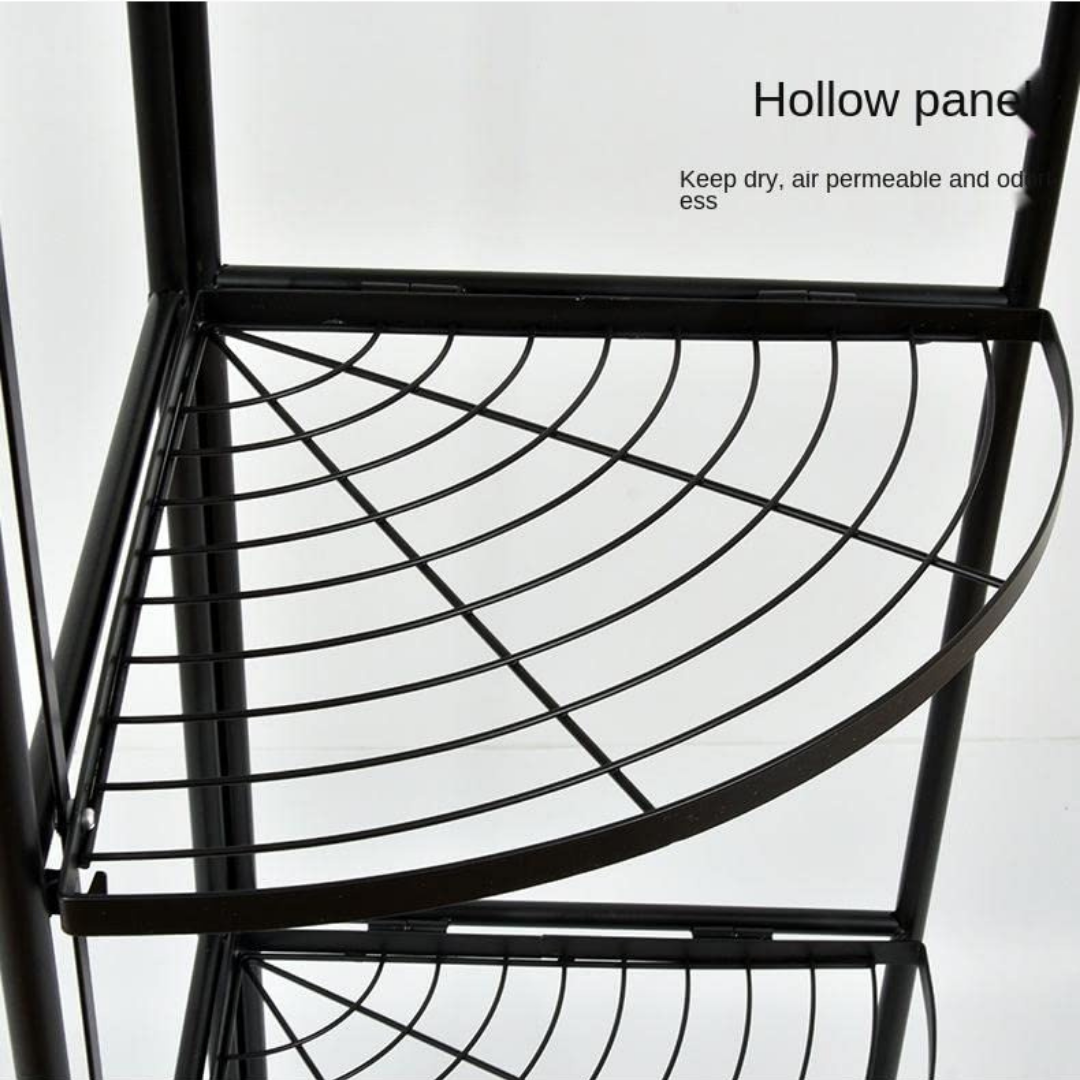 Homero Heavy-Duty Carbon Steel Multi-Purpose Space Saving Corner Shelf Rack