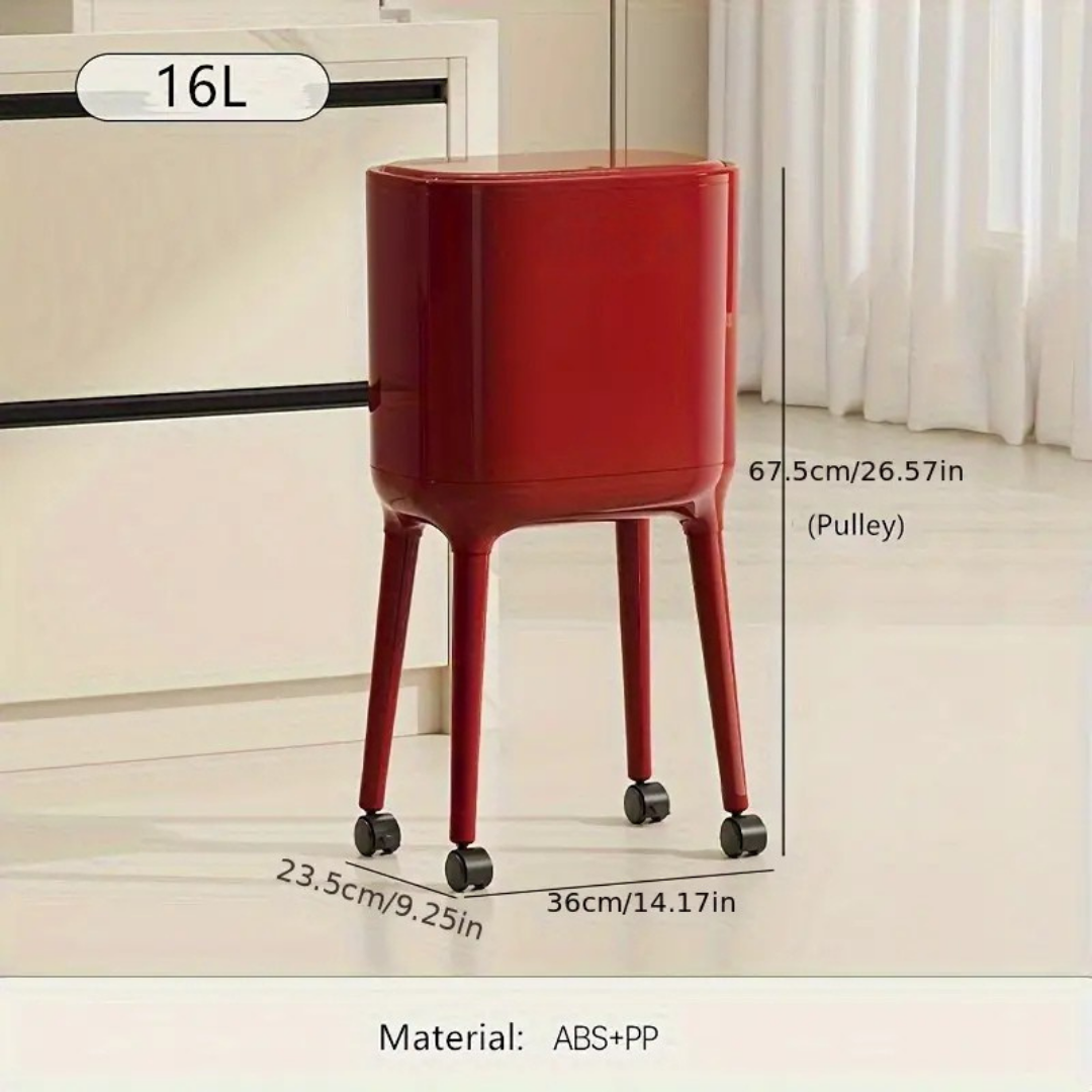 HOMERO Nordic Style High Foot Push Lid Trash Can - 16L