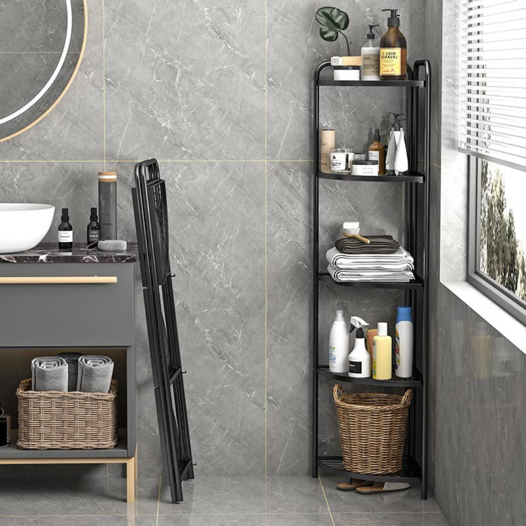 Homero Heavy-Duty Carbon Steel Multi-Purpose Space Saving Corner Shelf Rack
