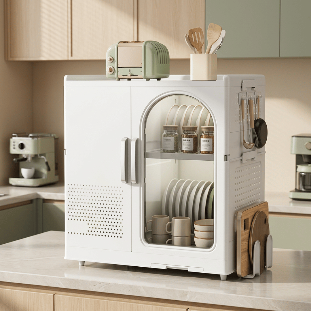 Homero All-in-One Magnetic Double Door Smart Space Utensils Storage Cabinet