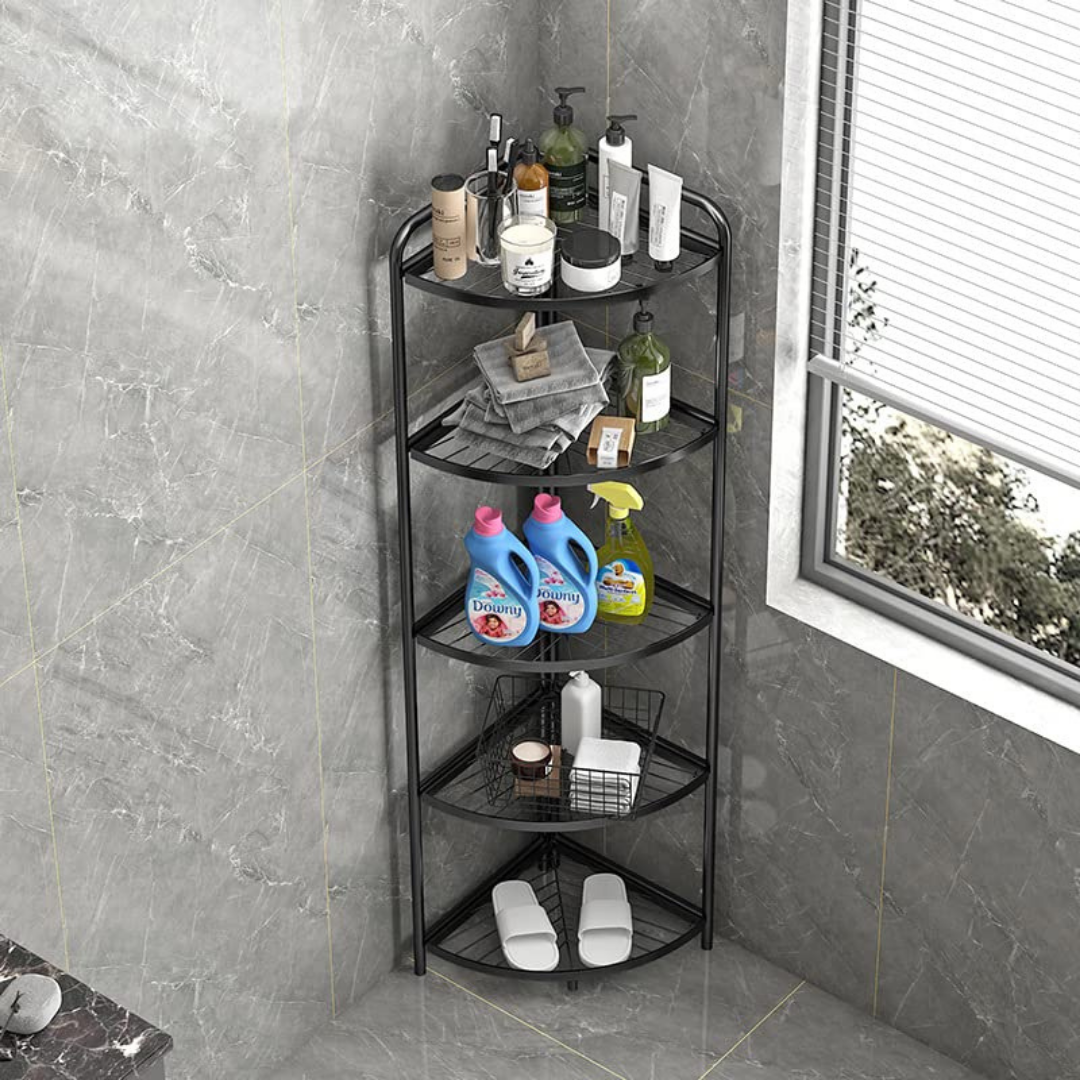 Homero Heavy-Duty Carbon Steel Multi-Purpose Space Saving Corner Shelf Rack
