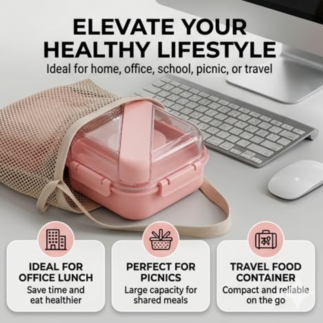 Double Layer Fruit Salad Lunch Box with Leakproof Compartments