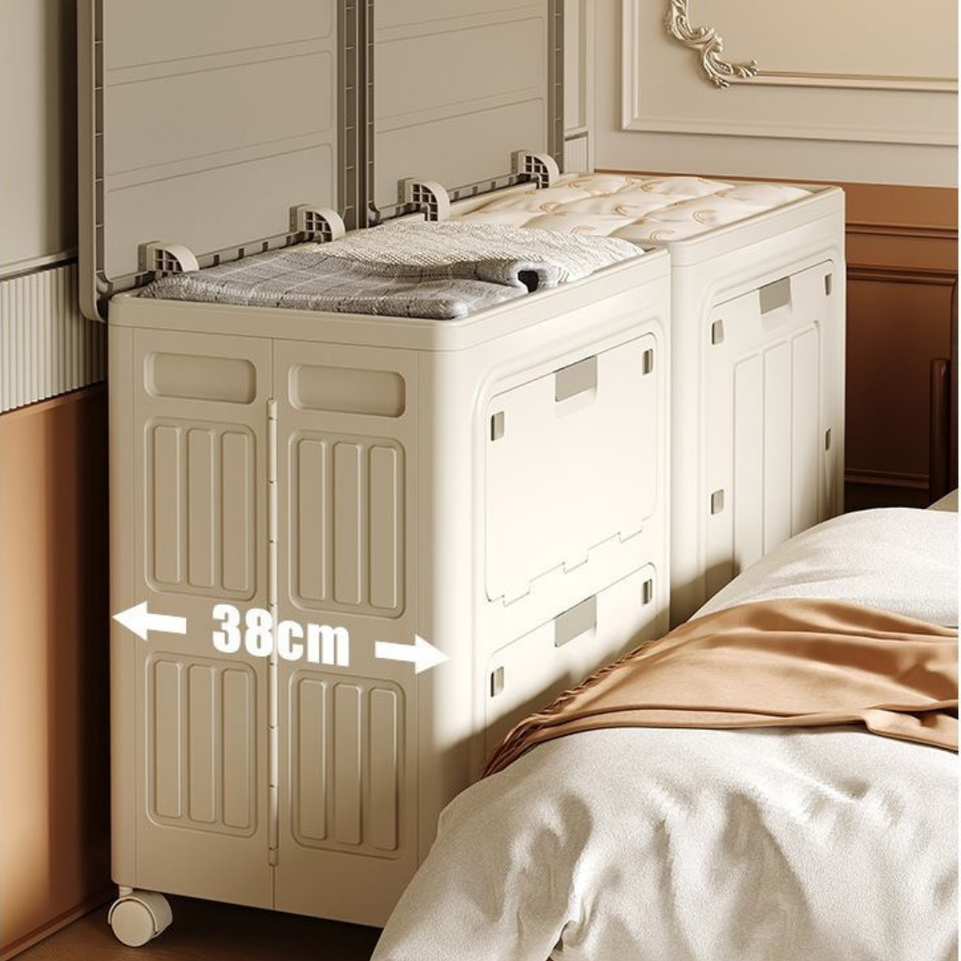 Multi Purpose Space-Saving & Stackable Foldable Storage Cabinet with Wheels