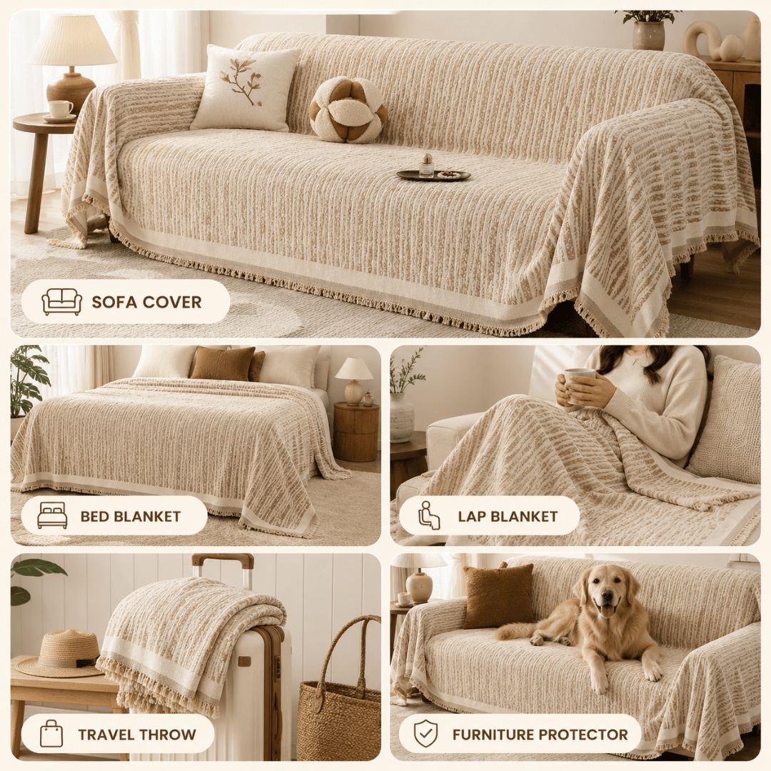 Luxury Reversible Soft Touch Chenille Sofa Throw Cover