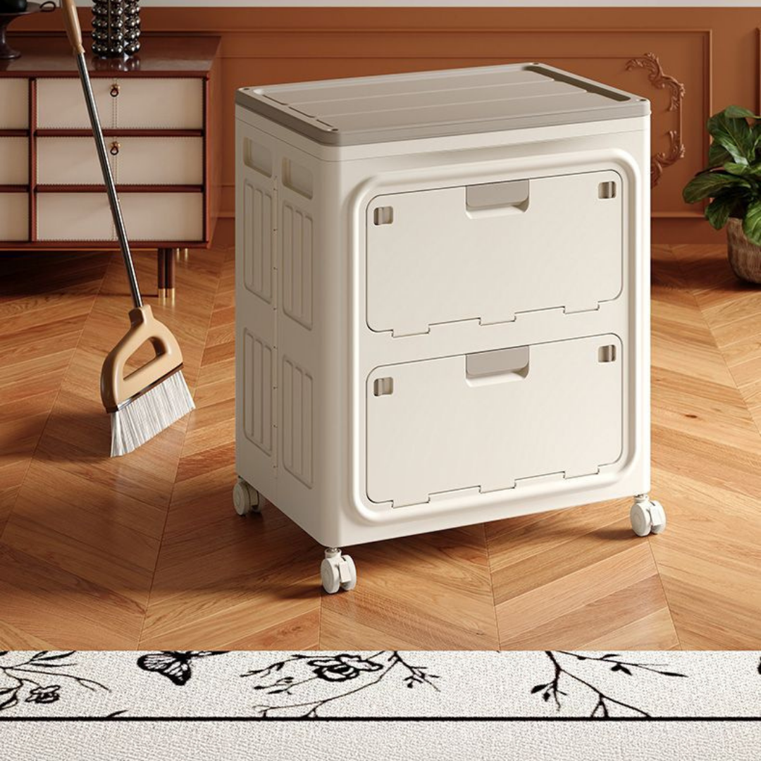 Multi Purpose Space-Saving & Stackable Foldable Storage Cabinet with Wheels