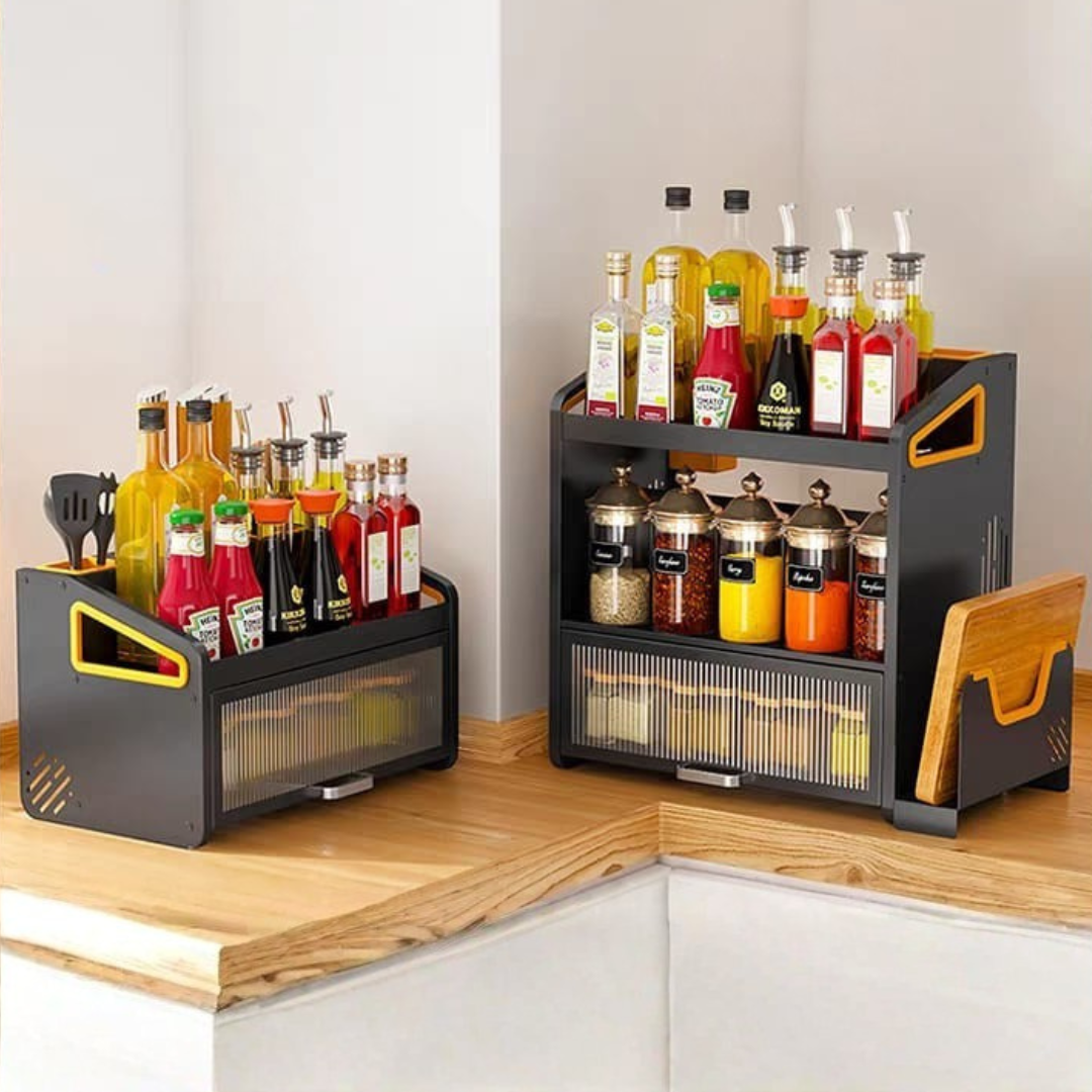 Wooden Kitchen Storage Cabinet with Magnetic Dustproof Cabinet Door