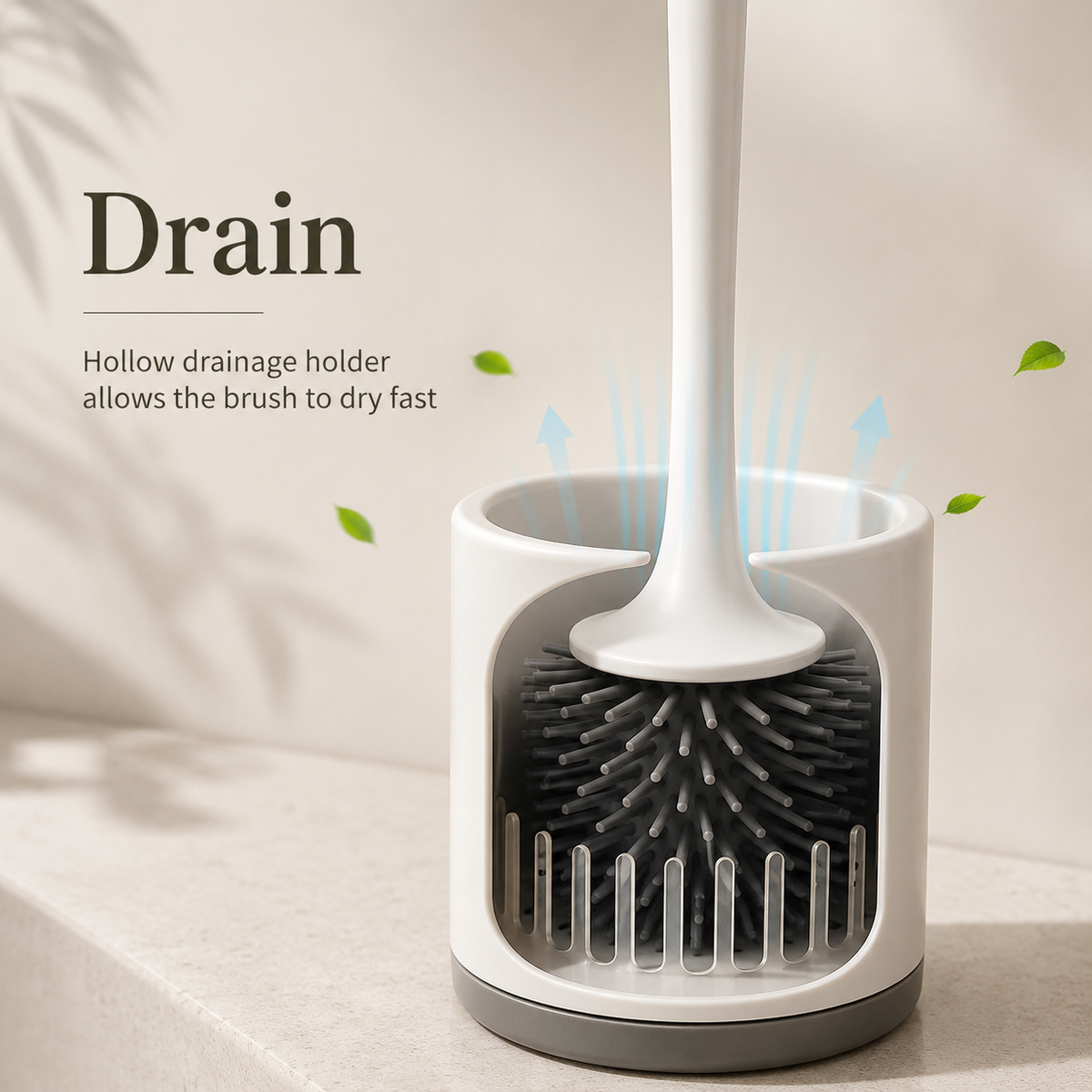 Wall Mounted Silicone Toilet Long Handle Cleaning Brush Set