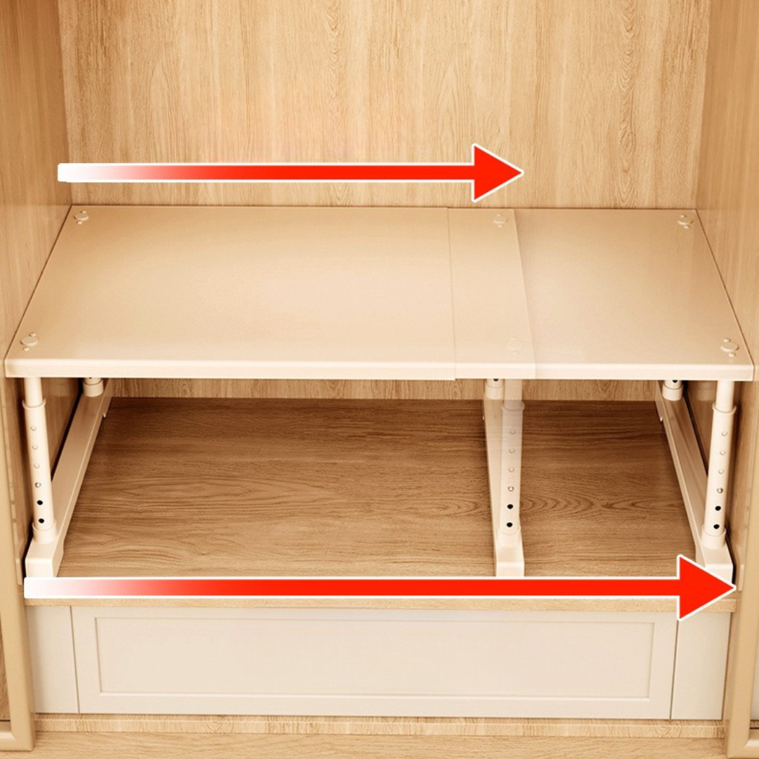 HOMERO Multi-Purpose Adjustable Carbon Steel Wardrobe Shelf Storage Rack