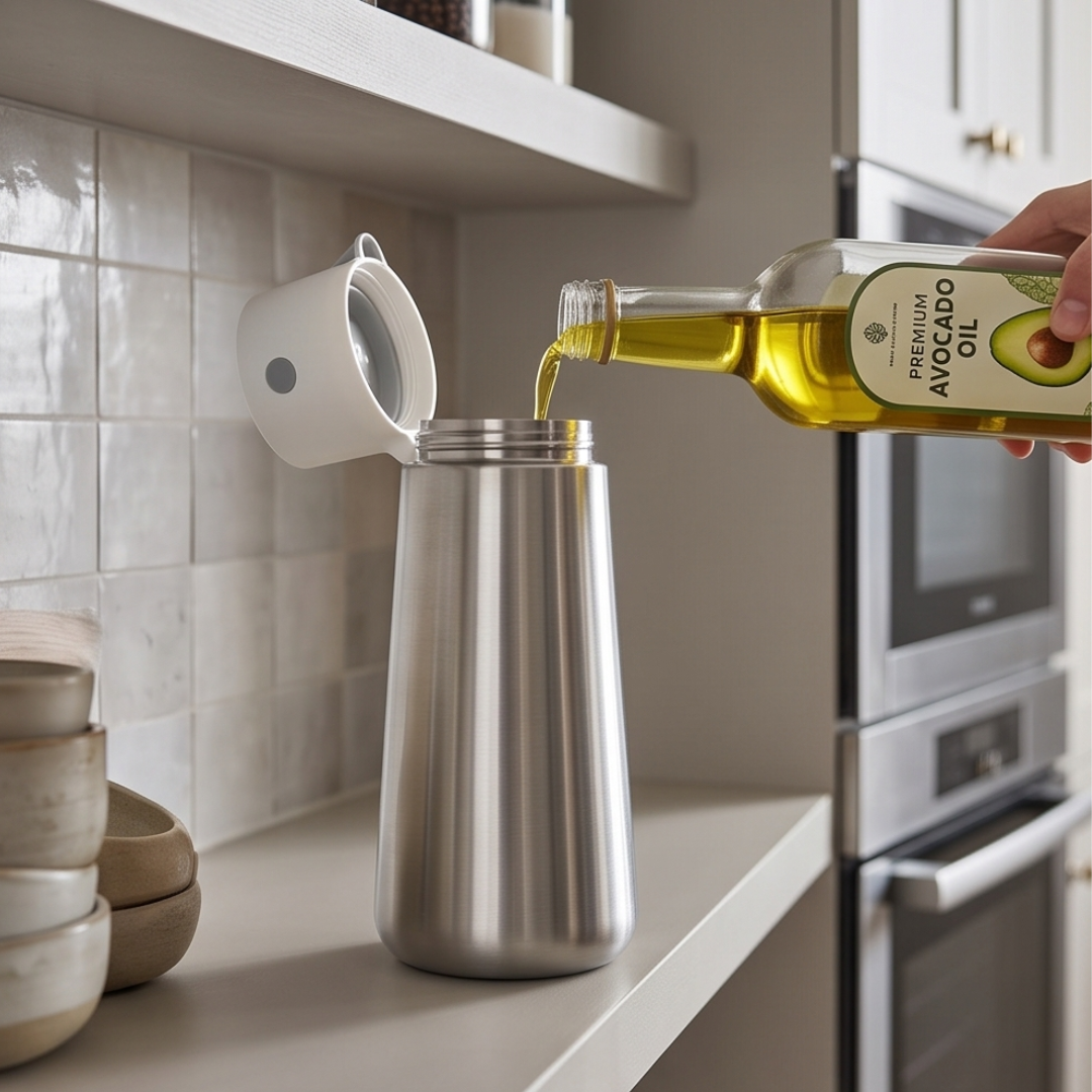 Premium Stainless Steel Leakproof Oil Dispenser Bottle