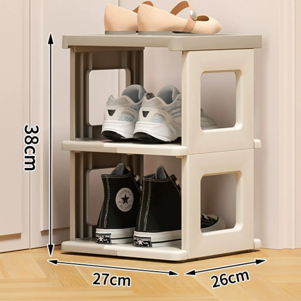 Moveable Shoe Rack Foldable Vertical Removable & Adjustable Compartments Shoe Rack
