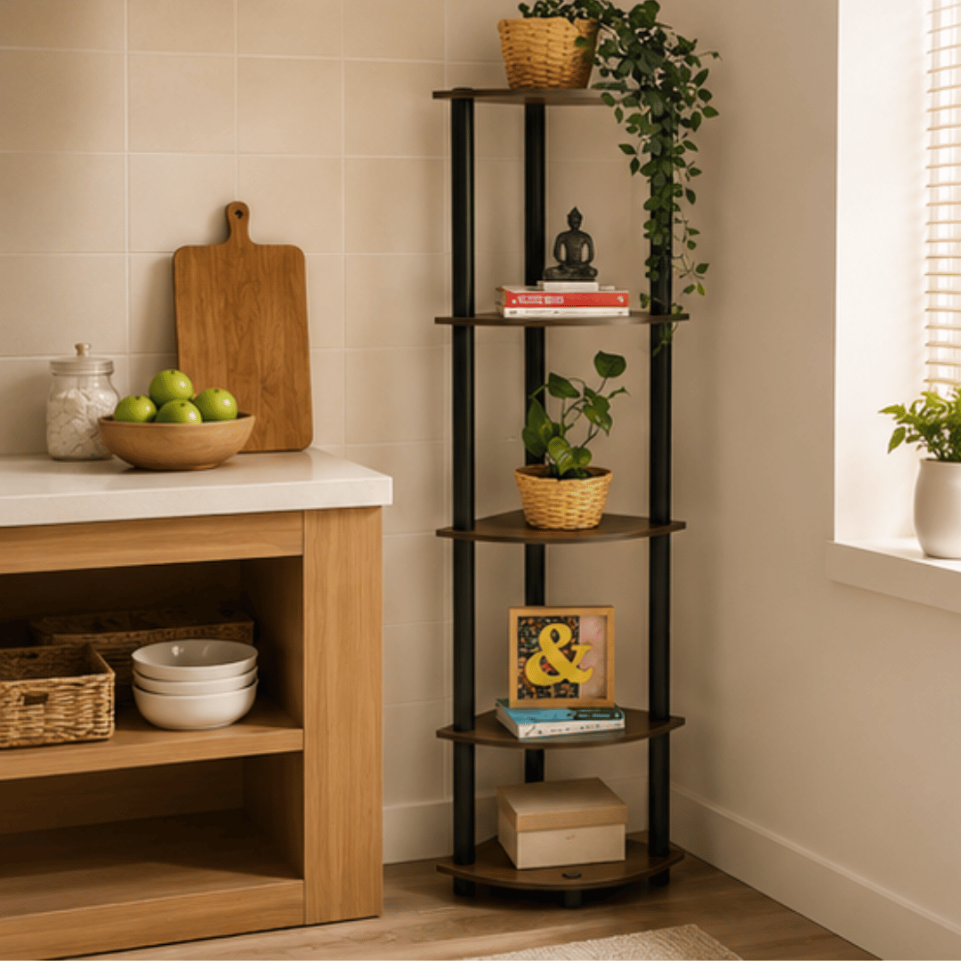 5-Tier Multipurpose Corner Storage Display Shelf