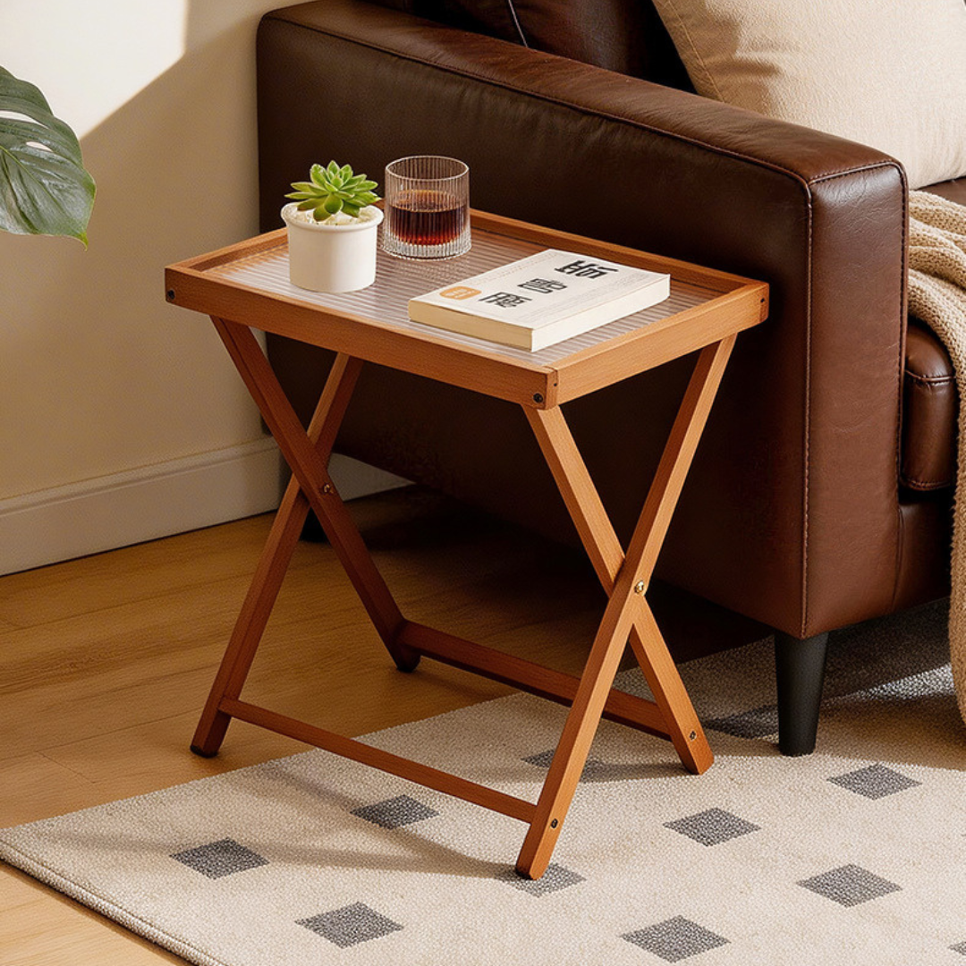 Multipurpose Foldable Table with Detachable Acrylic Tray