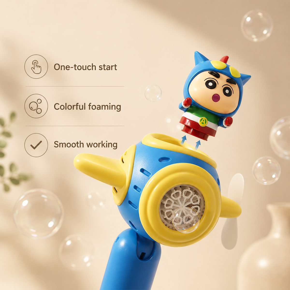 Electric Cartoon Bubble Blowing Toy with Mood Lights