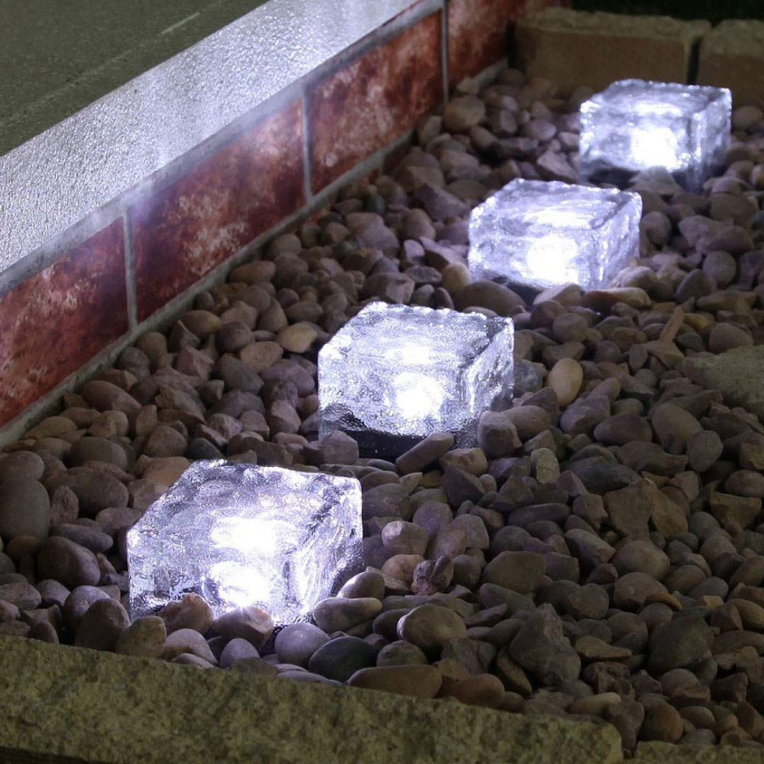 Homero Solar Crystal Brick Light Outdoor Glass Stone