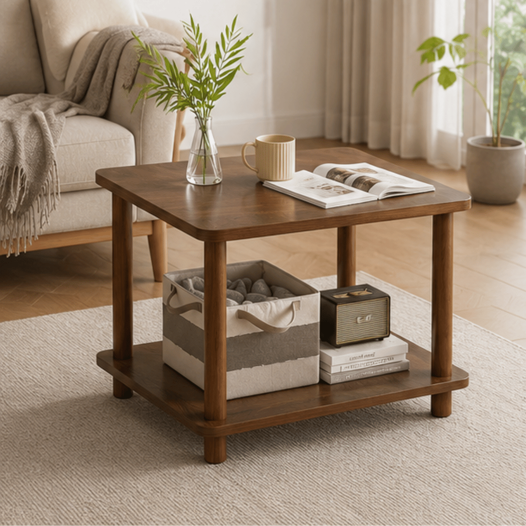 European Style Two Tier Wooden Center Table
