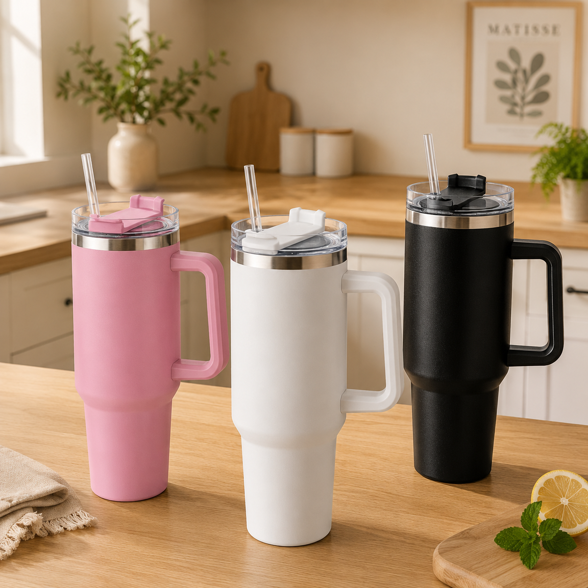 Double Wall Vacuum Insulation Stainless Steel Anti-Splash Tumbler