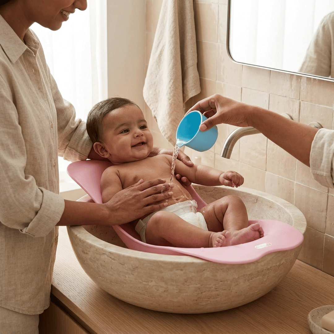 Ergonomic Infant Baby Butt Washing Foldable Basin